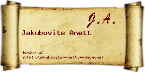 Jakubovits Anett névjegykártya